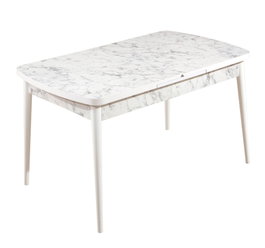 Hanah Home Mesa de Comedor Extensible Carrara Blanco y Gris